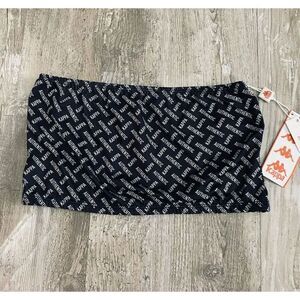 Kappa Black Logo Bandeau Tube Top Sz Large